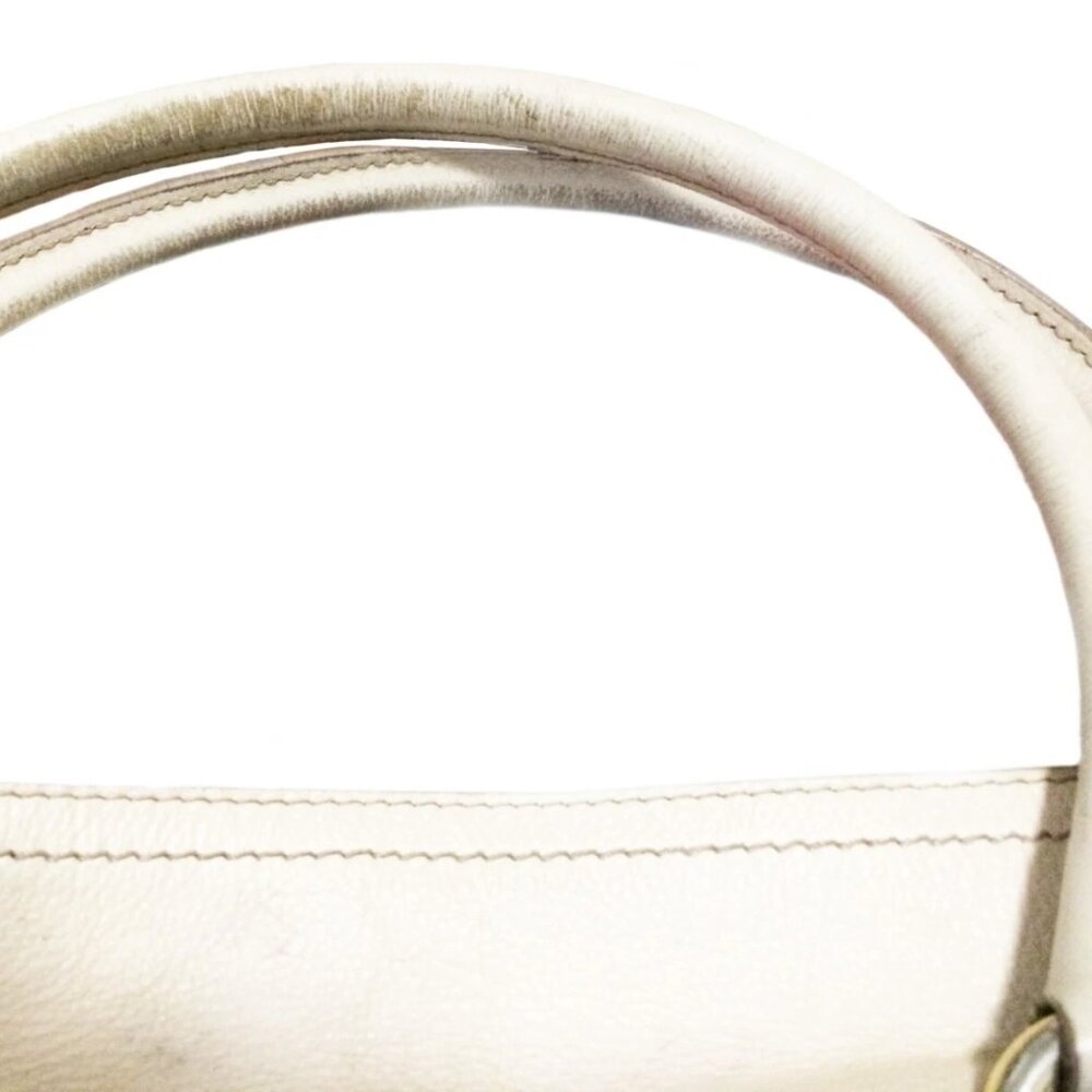Marc Jacobs Vintage 90s Ivory White Leather Large Satchel Bag - Picture 8 of 12